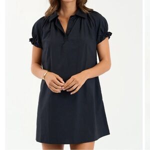 NEW SUNDAYS Aspen puff sleeve mini dress in black Large